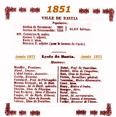  Extraits de -Annuaire de la Corse 1850-