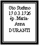 Zone de Texte: Gio Stefano
17.0.3.1726
ép. Maria-Anna DURANTI
